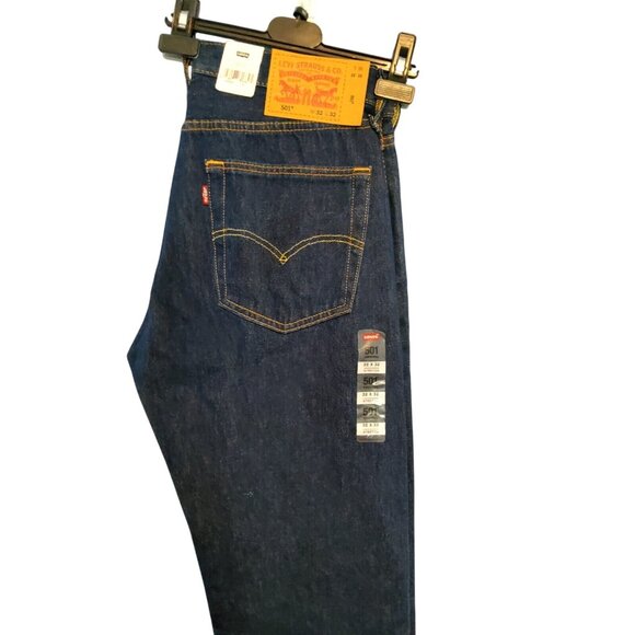 Levi's Men 501 Original Regular Fit Jeans Straight Leg, Black Size 32x32 0660 - Picture 5 of 14